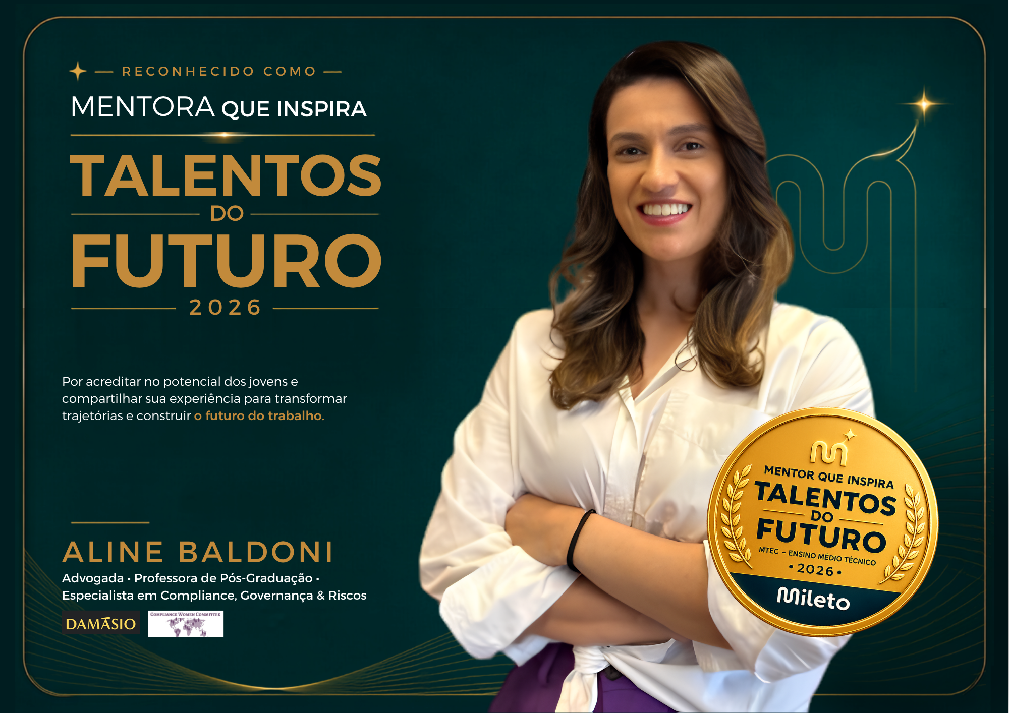 Chancela Mentora que Inspira, Talentos do Futuro 2026, de Aline Baldoni